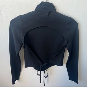 Zara 3/$40 Mock neck open back long sleeve top